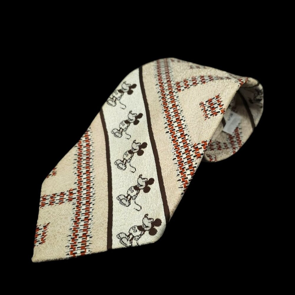 Classic Mickey Mouse Cervantes Tie Vintage Walt Disney Productions Qiana Nylon